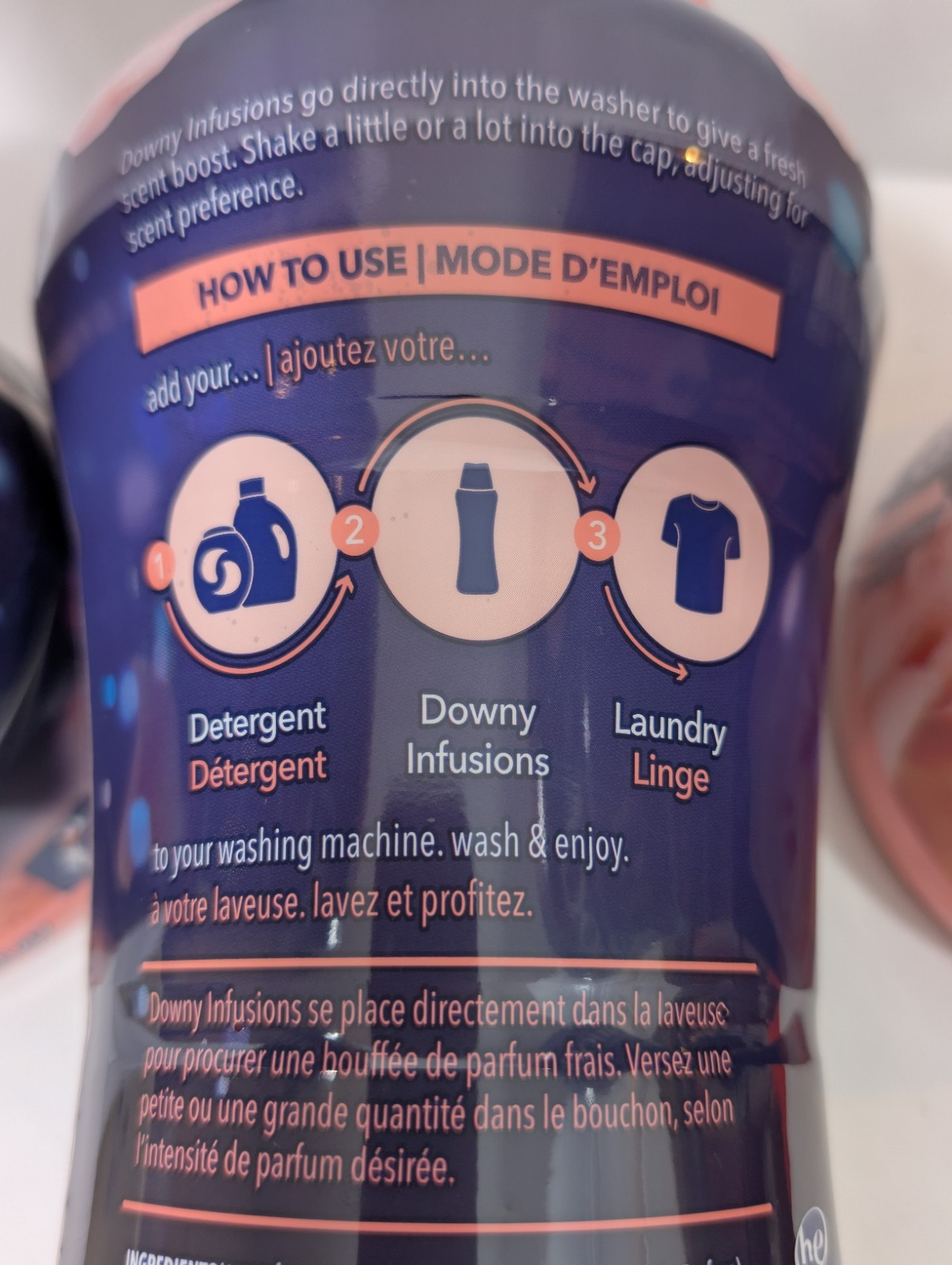 LOT of 3 Downy Infusions Bliss Scent Booster Sparkling Amber & Rose 24 oz Sealed