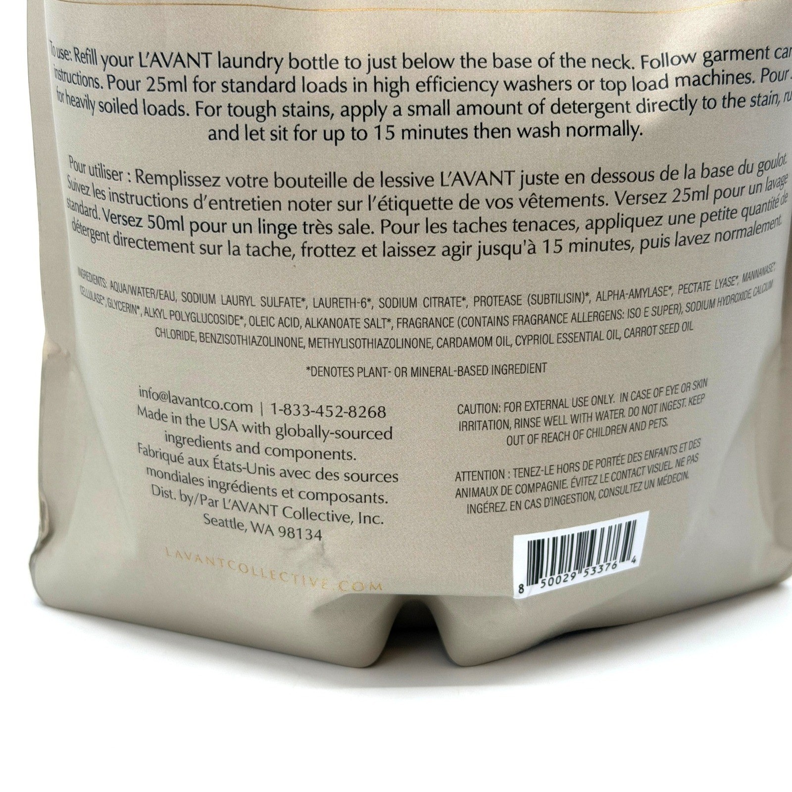 L’AVANT Collective High Performing Laundry Detergent Ambre Santal Refill 2-Pack