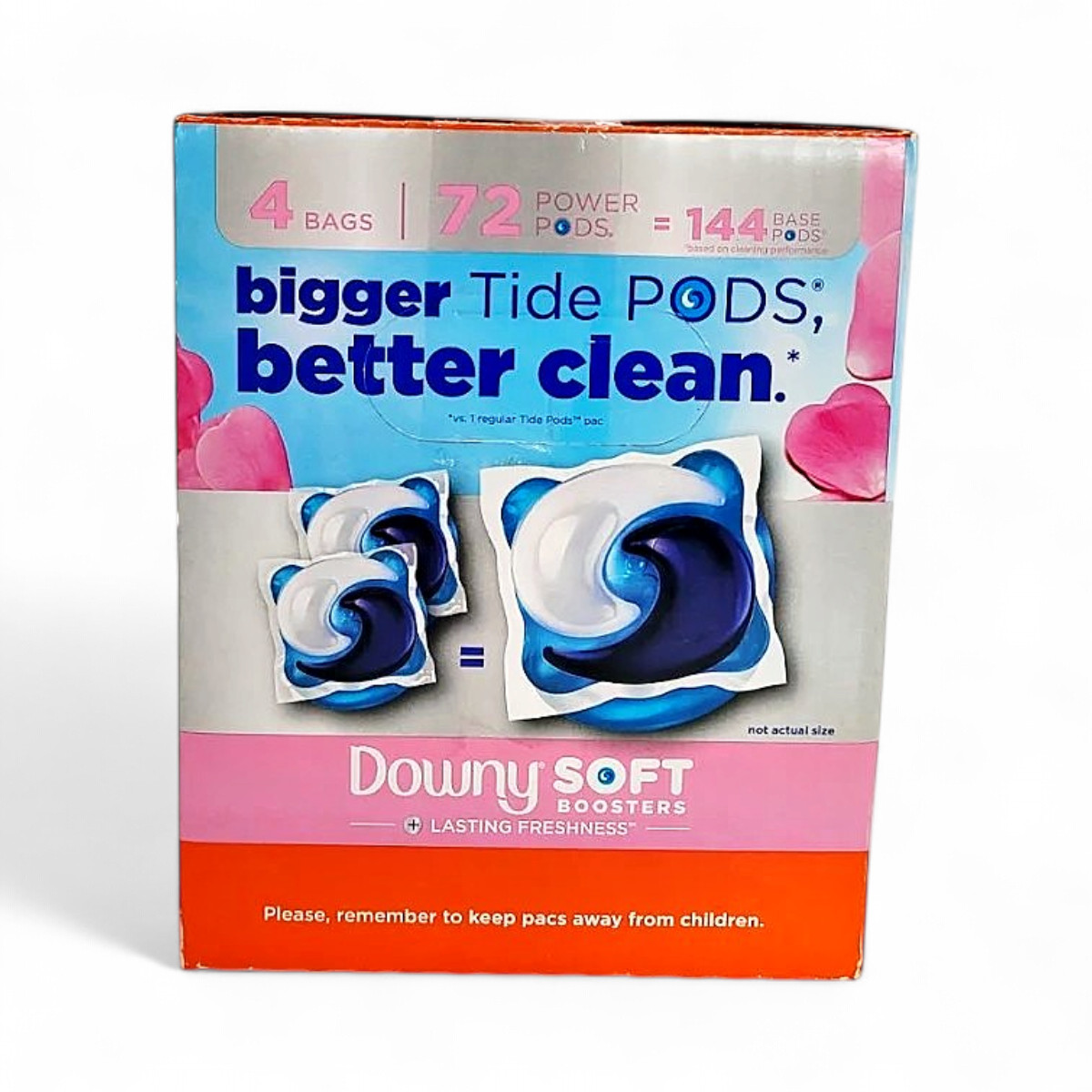 Tide Power PODs Downy Soft Boosters Laundry Detergent Pacs, April Fresh, 72 ct