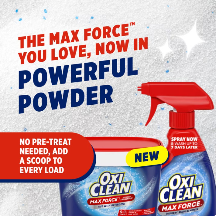 4 Pack OxiClean Max Force Advanced Stain Remover Powder, 3 lbs Pk
