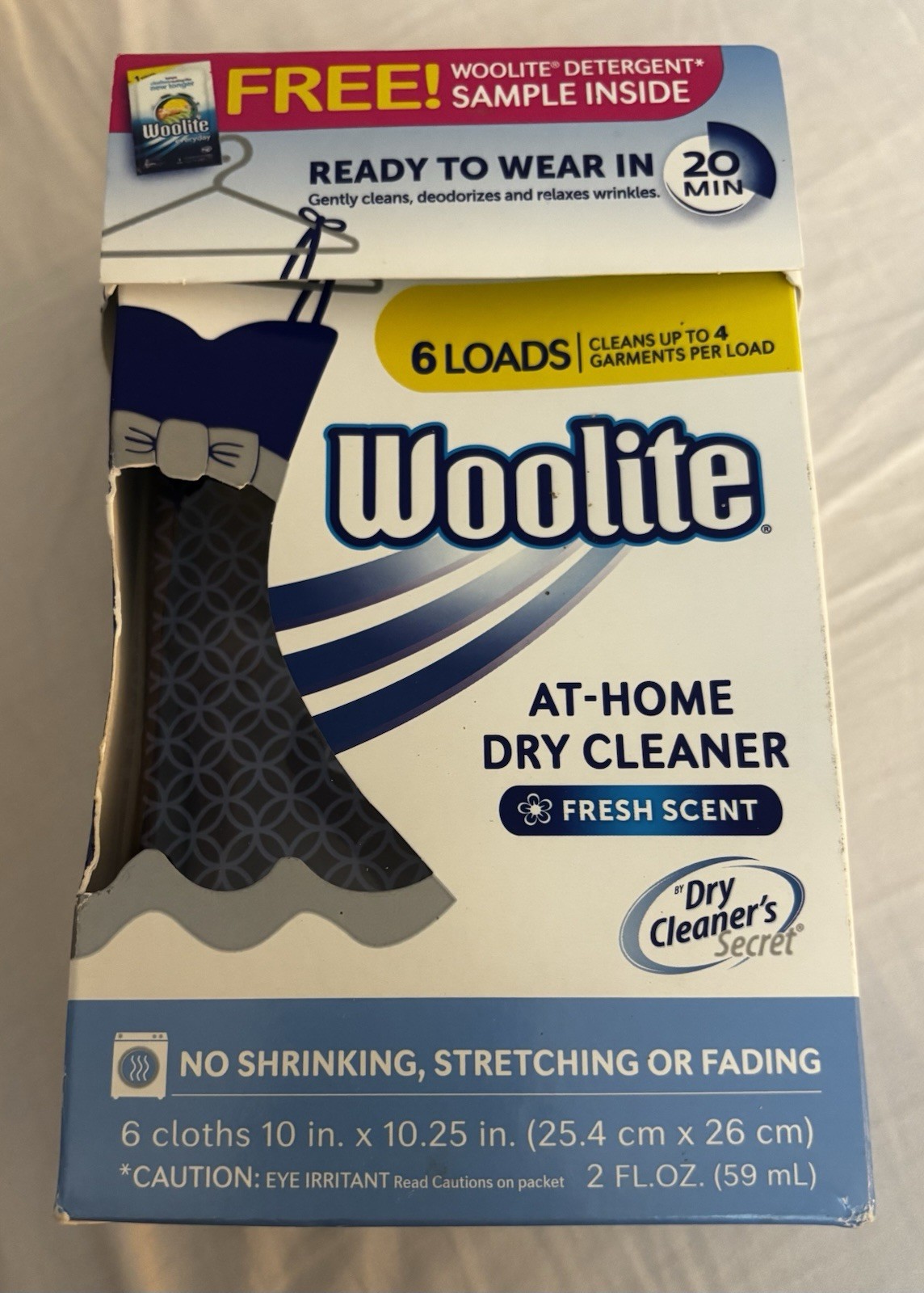 Discontinued Woolite At Home Dry Cleaner Partial Kit 2 Cloths Open Box