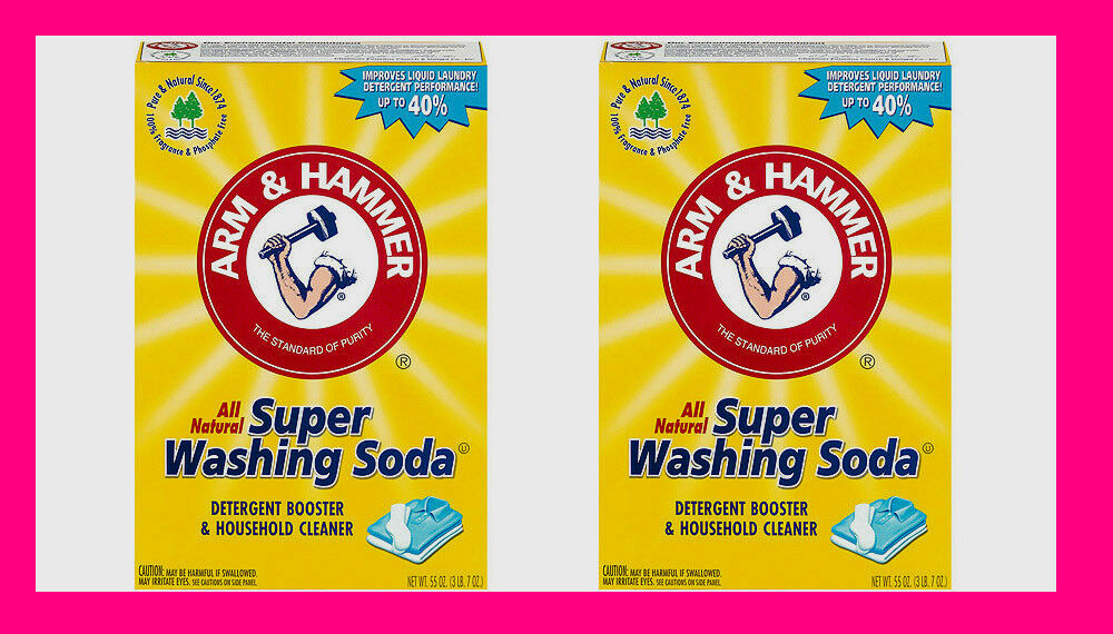 Set/ 2 Arm & Hammer SUPER WASHING SODA 55 oz Detergent Booster Household Cleaner