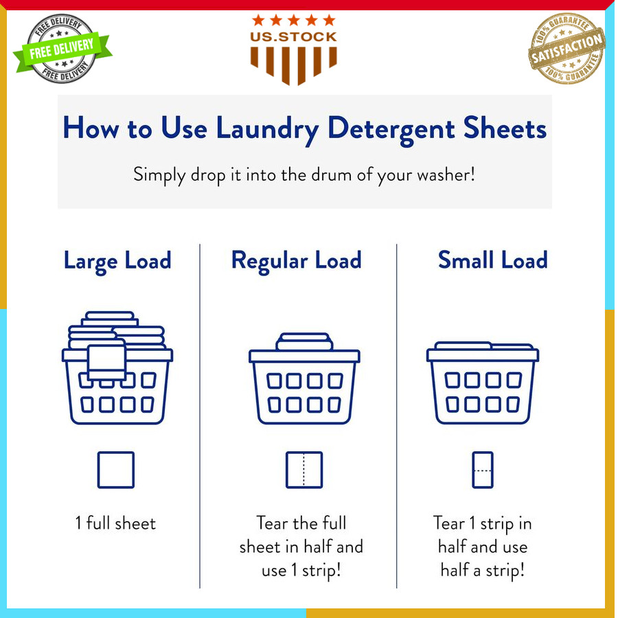The Clean People Laundry Detergent Sheets Fresh Scent Ultra Concentrated 32 Pac
