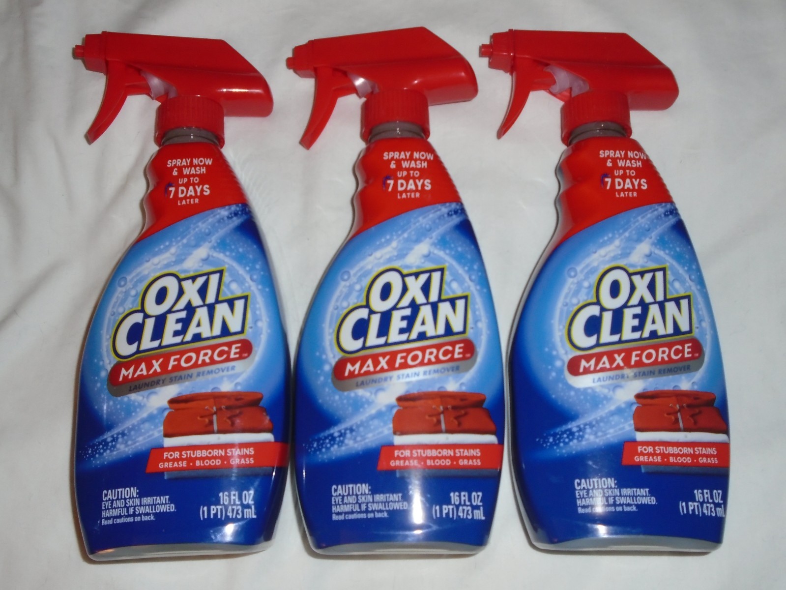 Set of 3 Oxi Clean Max Force Laundry Stain Remover Original 12 oz Bottles – NEW.