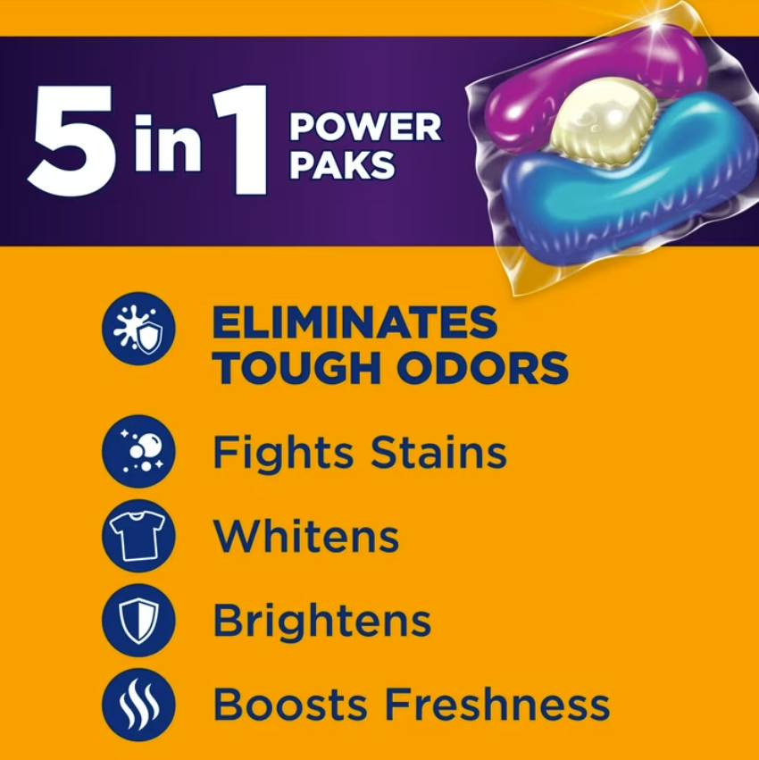 4P ARM & HAMMER Plus OxiClean Odor Blasters 5-in-1 Laundry Detergent Power 42 Ct