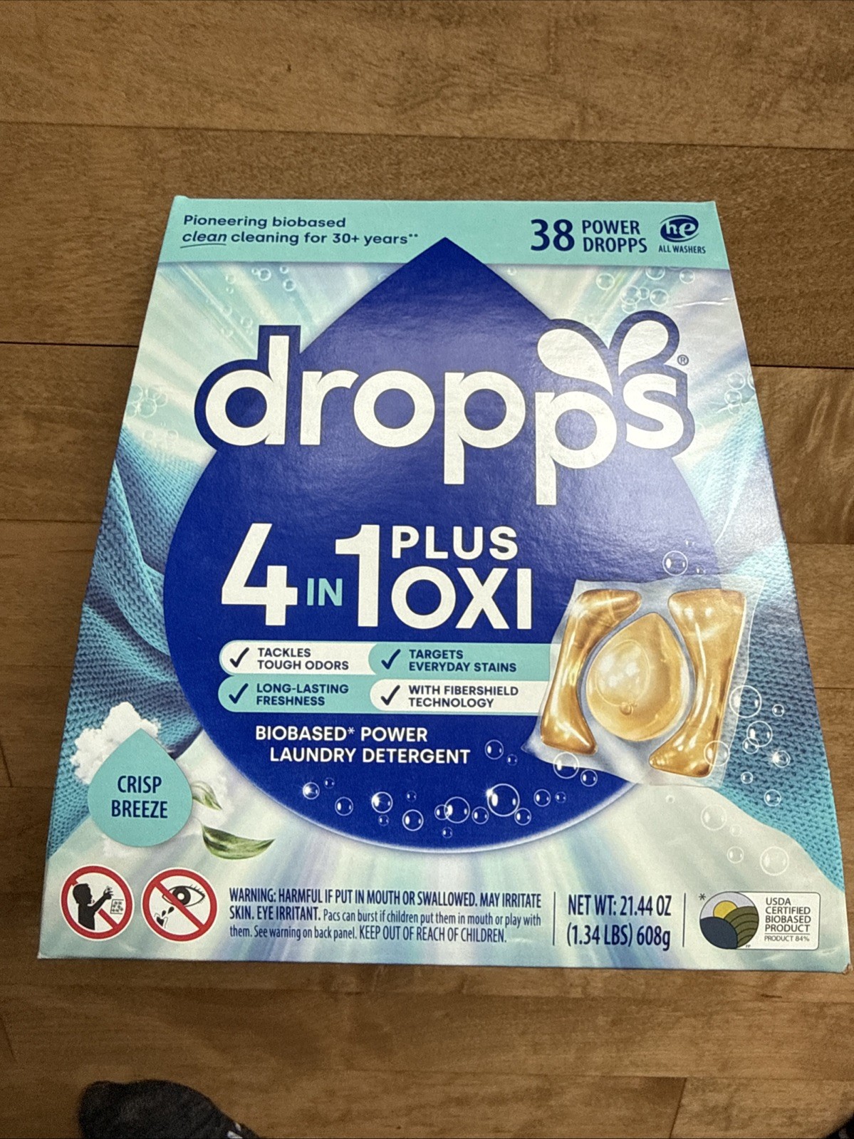 Dropps 4-in-1 Plus Oxi Crisp Breeze Power Biobased Clean 1 Count Pack of 38 New