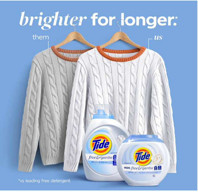 **84 fl oz Tide Free & Gentle Liquid Laundry Detergent – 64 Loads**