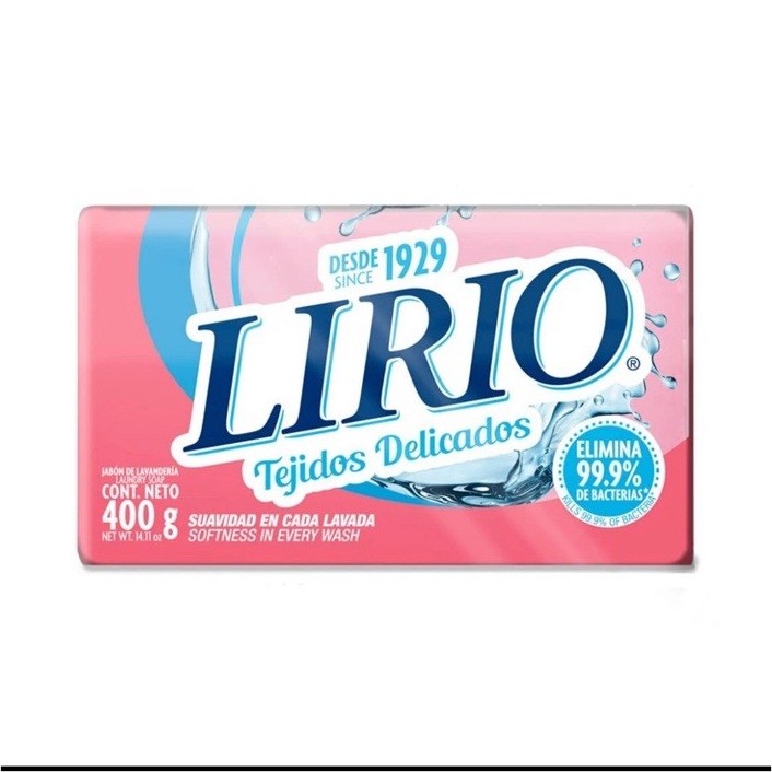 LIRIO Tejidos Delicados Laundry Soap Bar 400g Softness Antibacterial for Fabric