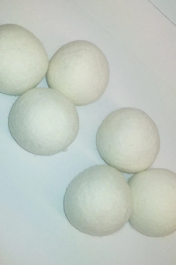 6 XL Organic New Zealand Wool Dryer Balls Natural Fabric Softener Reusable