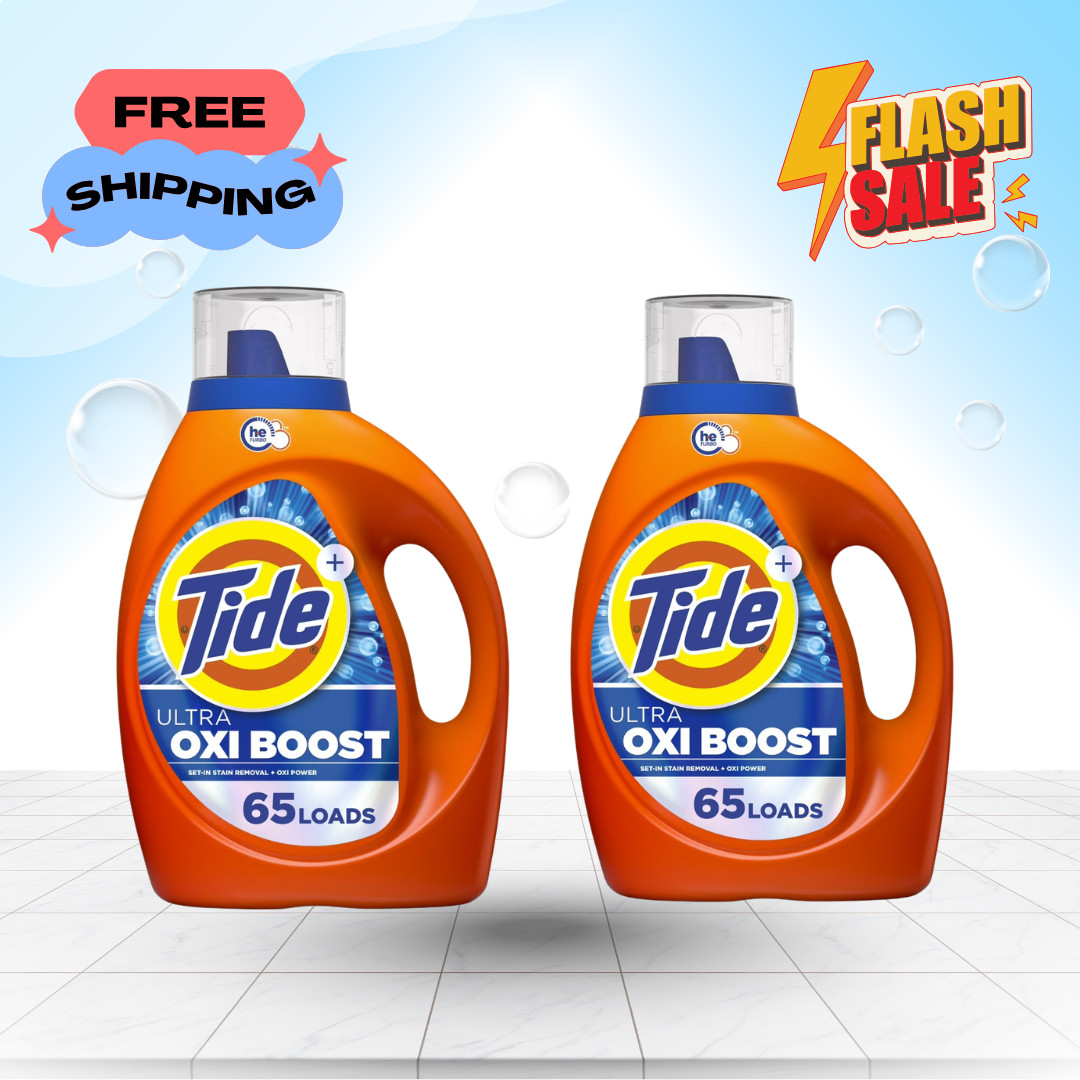 [FASH SALE] 2 Pack Tide Ultra OXI Boost Laundry Detergent 92 fl oz 65 Loads NEW