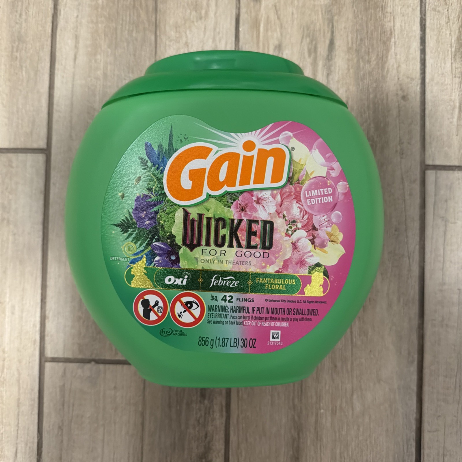 Limited Edition Gain Flings Wicked for Good Laundry Detergent Pods 3 In 1 42 Ct