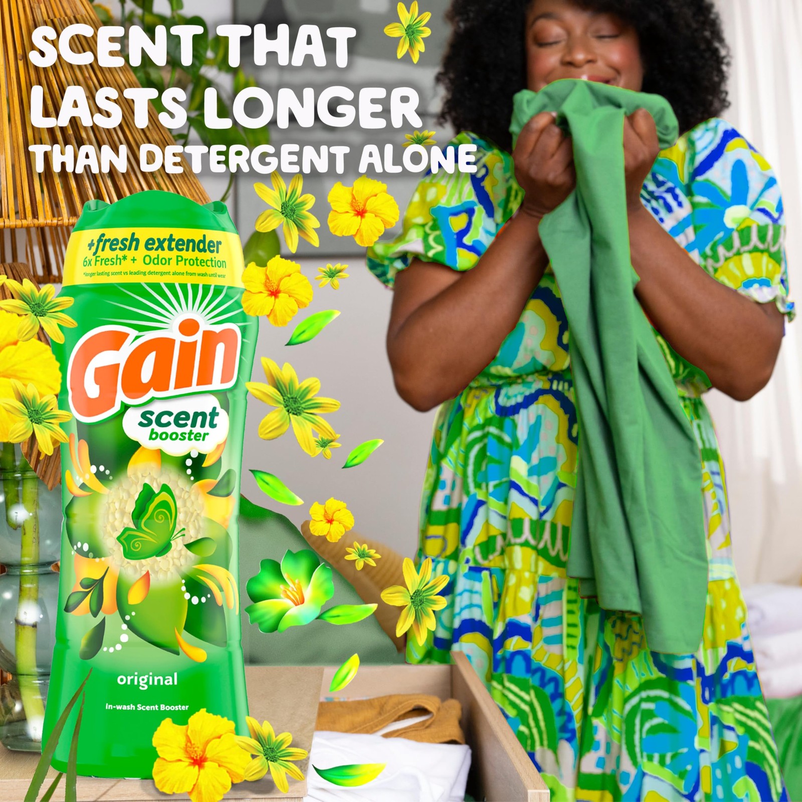 Gain In-Wash Laundry Scent Booster Original Scent 30.1 OZ Fresh Odor Protection
