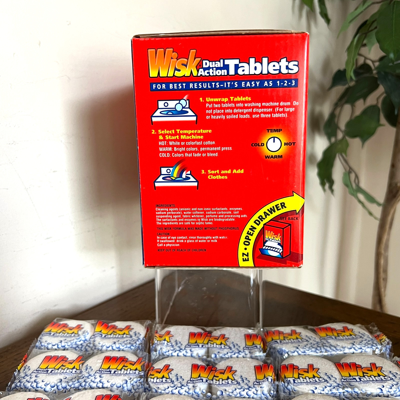Vintage Wisk Dual Action Laundry Tablets 30 Count Tabs 15 Loads Detergent New