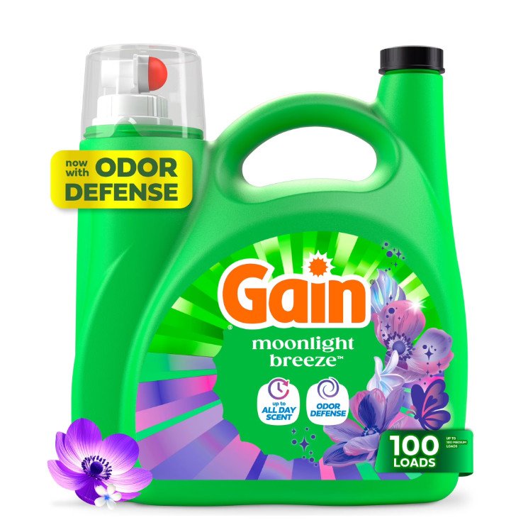 (2 pack) Gain HE Liquid Laundry Detergent Moonlight Breeze 132 fl oz 100 Loads