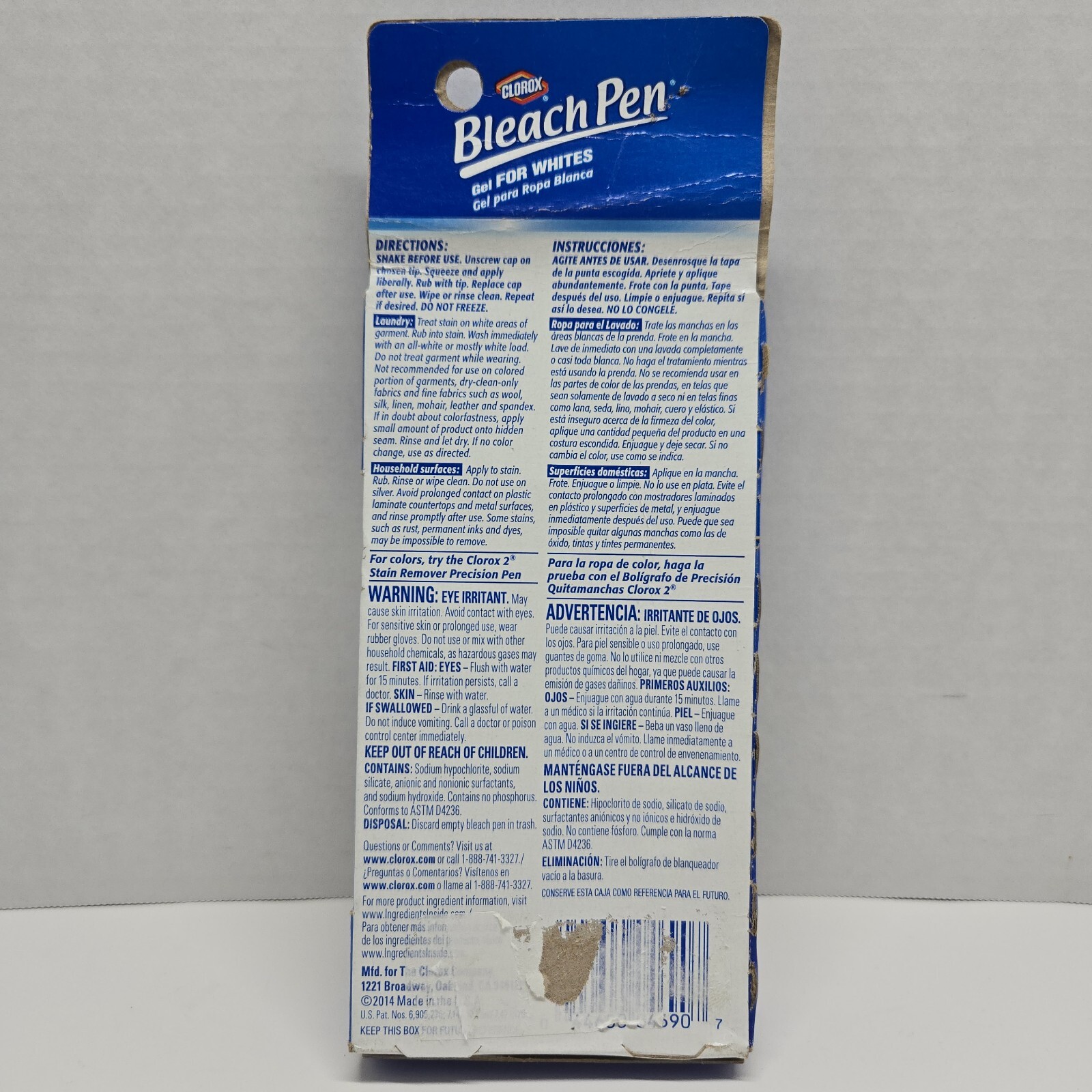 Clorox Bleach Pen Gel For Whites, Dual Tips, New In Package