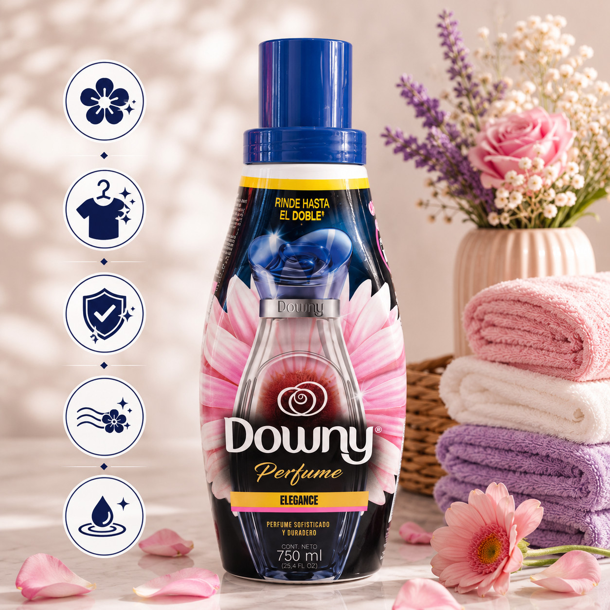 Downy Perfume Elegance Fabric Softener– Pack of 2 (750ml Each)