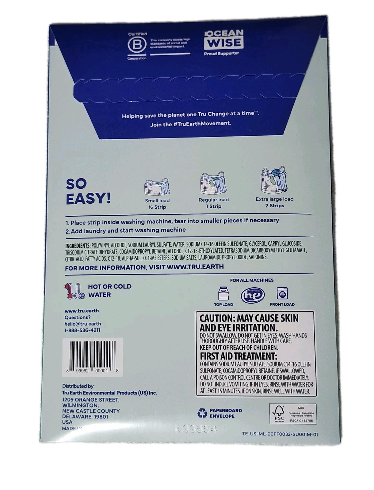 🧺 Tru Earth Laundry Detergent Sheets Fragrance Free • 64 Sheets