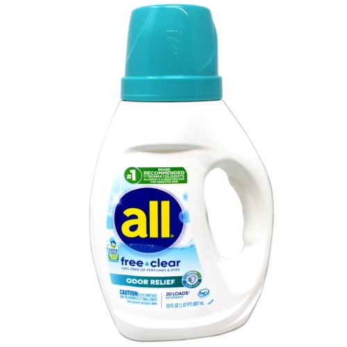 All Free Clear Odor Relief Liquid Laundry Detergent 30 oz 3 Pack