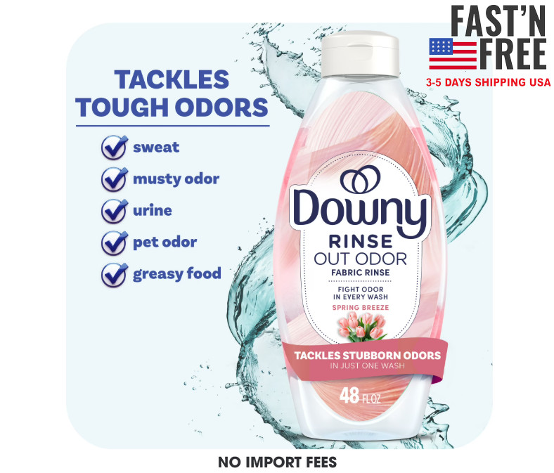 Downy Rinse Out Odor Laundry Rinse, Tackles Tough Odors, Spring Breeze, 48 fl oz