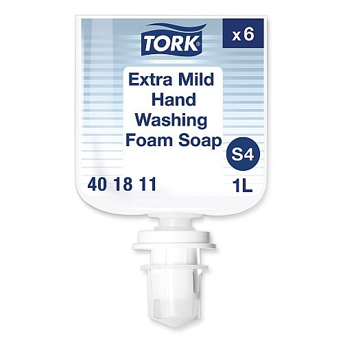 Tork Extra Mild Foam Soap Refill, Unscented, 1 L, 6/Carton
