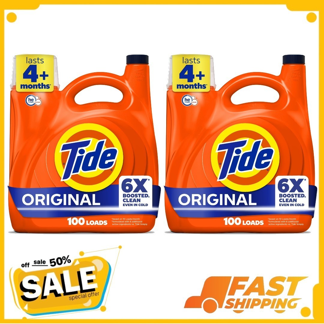 Tide Laundry Detergent Liquid, Original Scent, 125 fl oz, 200 Loads