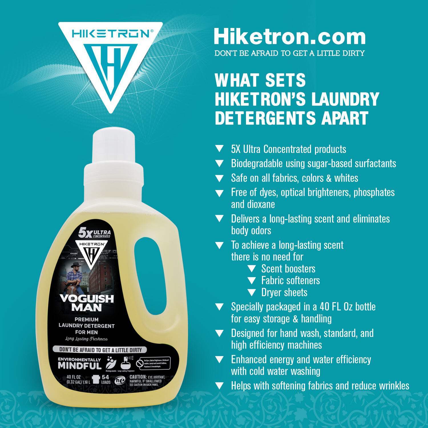 Hiketron Voguish Man Masculine Scented Long Lasting Liquid Laundry Detergent