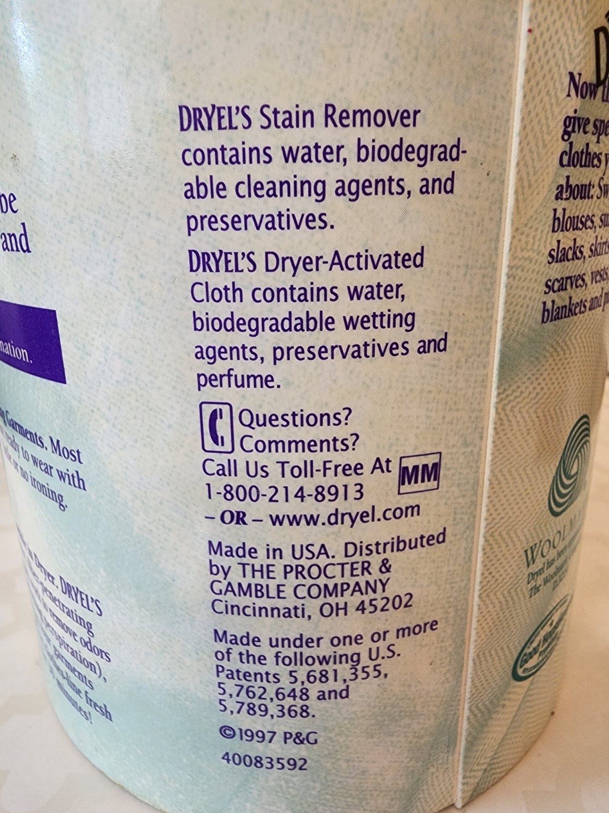 Dryel At Home Dry Cleaner Starter Kit 3-4 Loads Up To 16 Garments Vtg 1997 READ