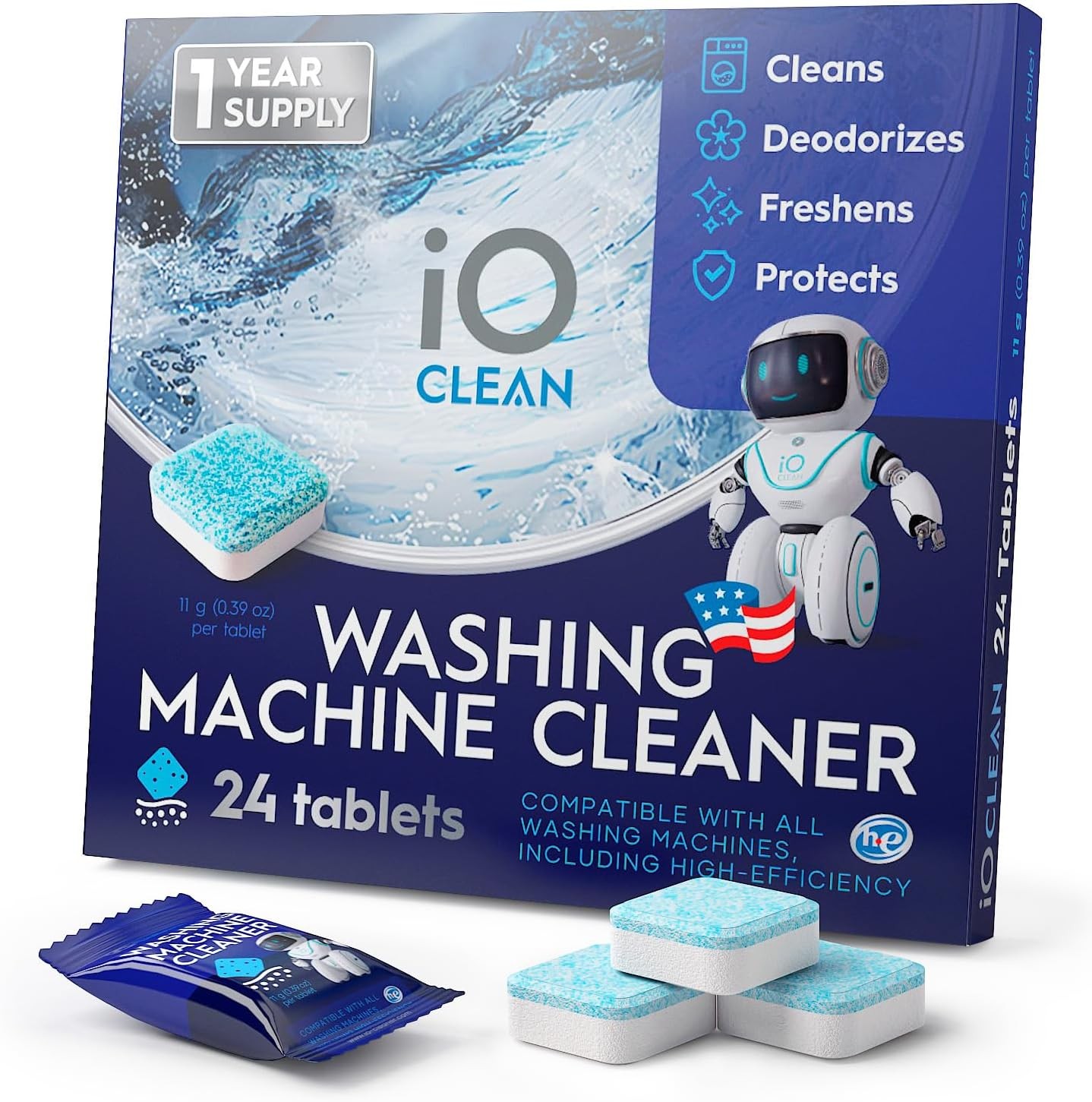 Washing Machine Cleaner and Descaler Tablets 24 Pcs – Deep Clean and…