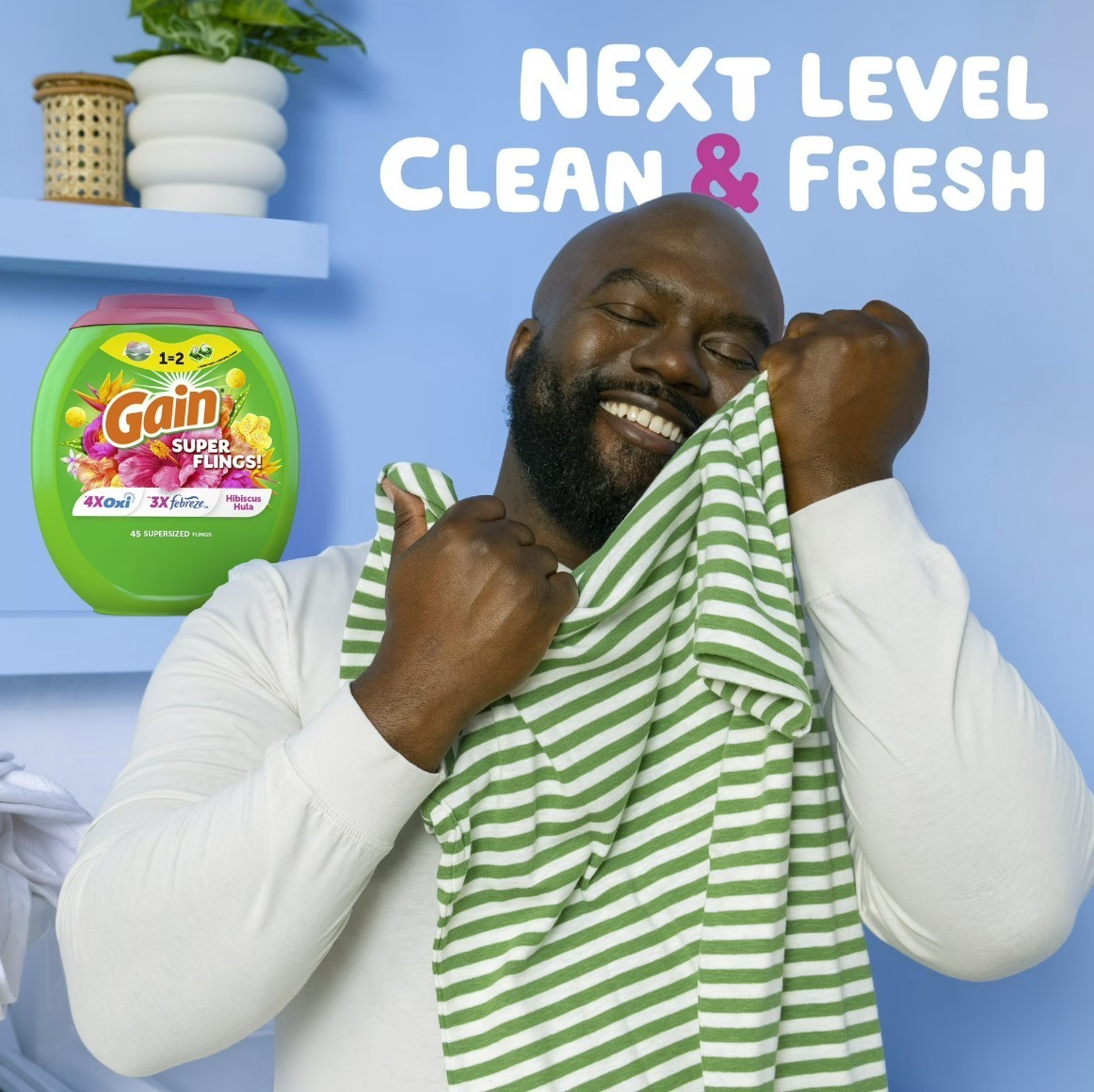 [FASH SALE] Gain Plus Flings Laundry Detergent Pacs Happy Hibiscus 32 Ct 2 Pack
