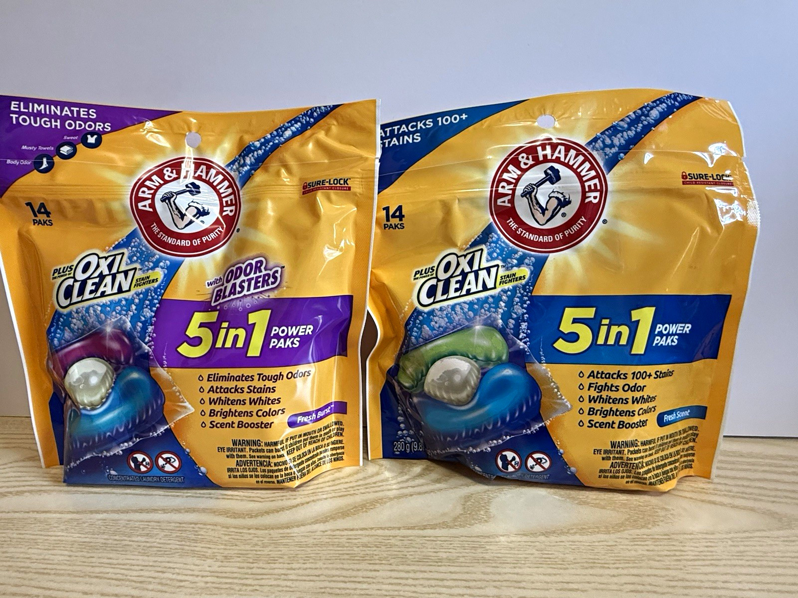 Arm & Hammer + OxiClean 5-in-1 Power Paks Fresh Scent 14 Ct (2 Pack)