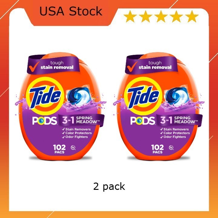 Tide PODS Liquid Laundry Detergent Packs, Spring Meadow Scent, 2 pack