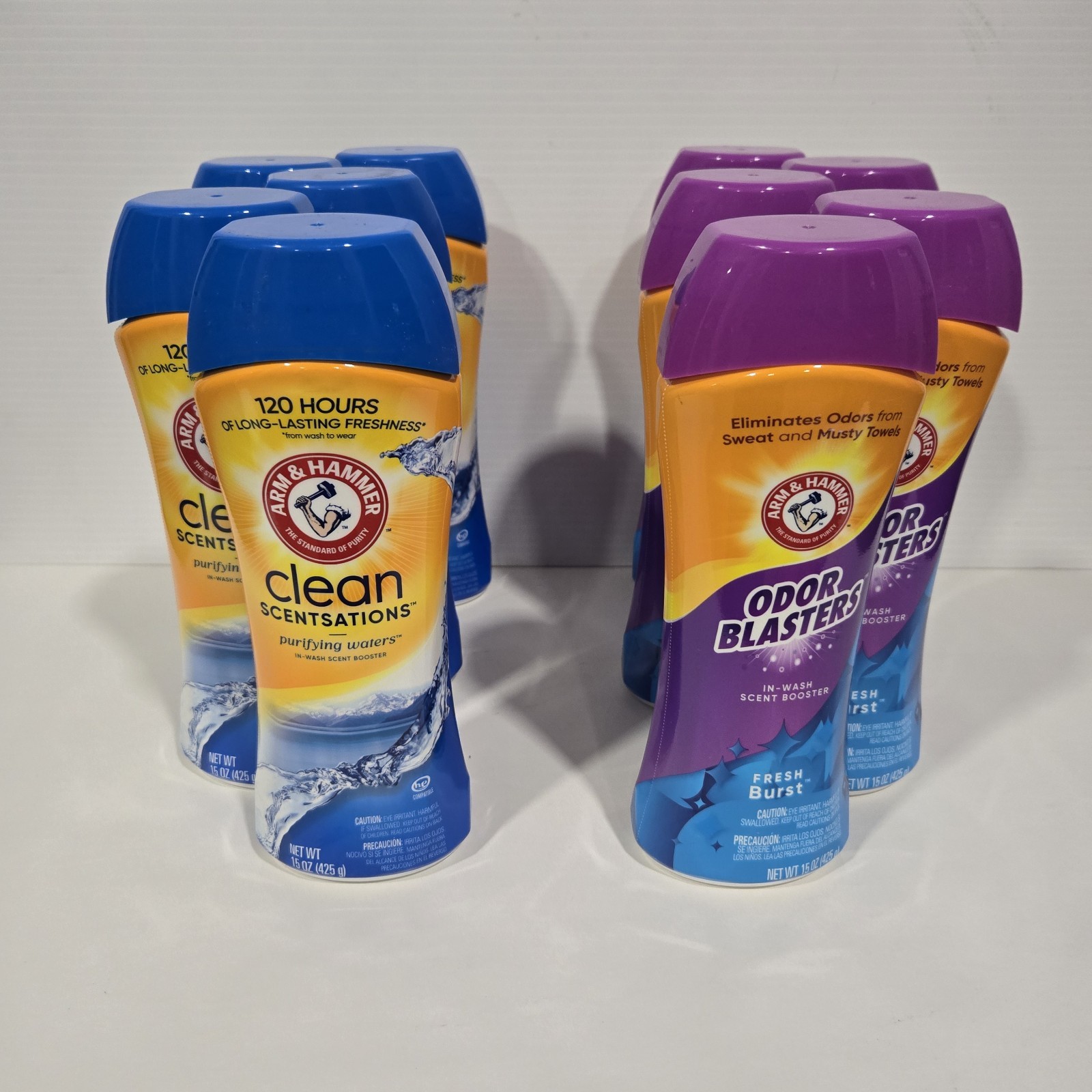 5xArm & Hammer In-Wash Scent Booster & 5xOdor Blaster Clean Sensations15Oz Ea.