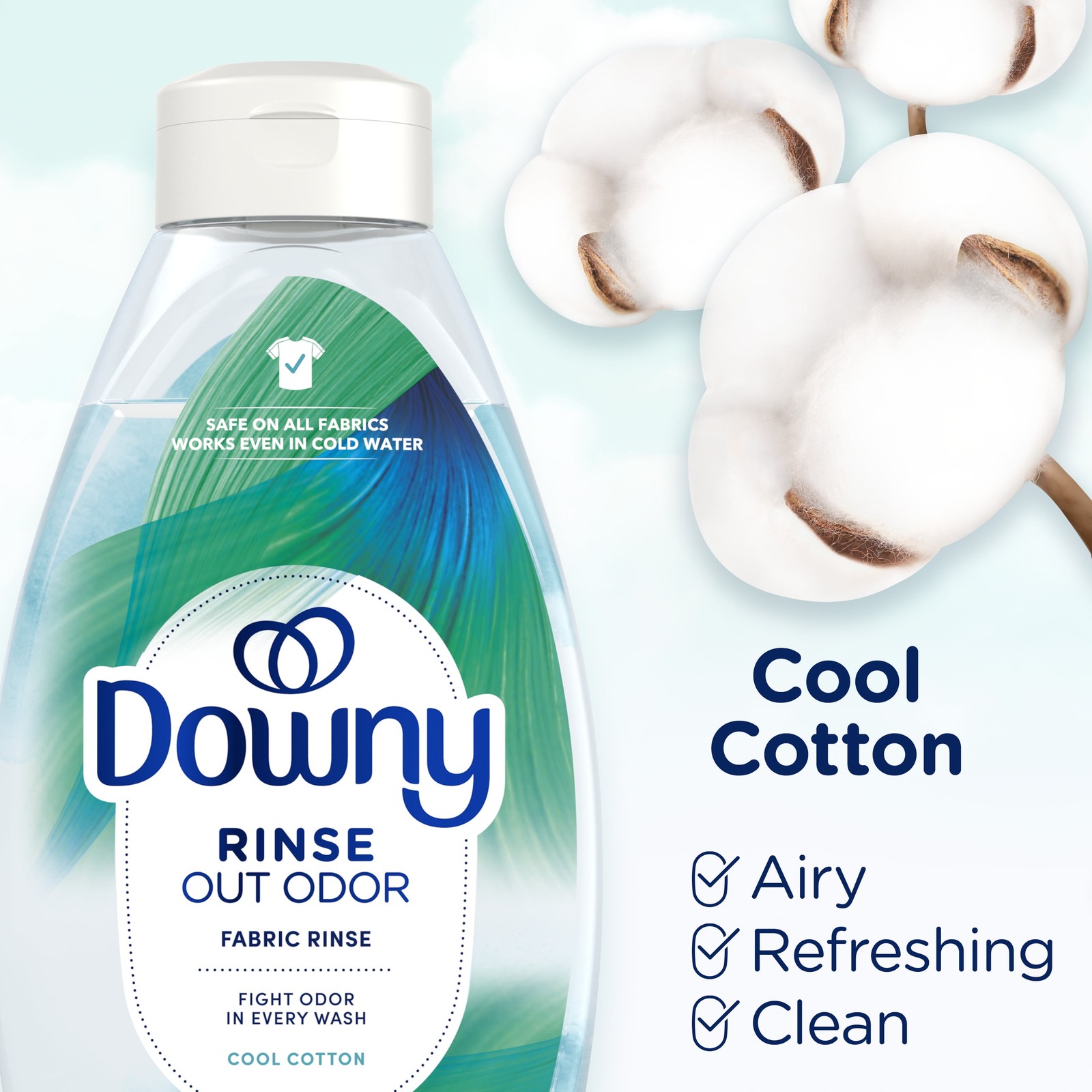 Downy Rinse Out Odor Laundry Rinse,Tackles Tough Odors and Refreshes,Cool Cotton