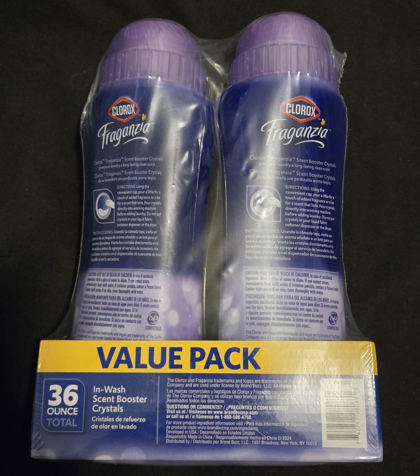 Clorox Fraganzia In Wash Scent Boost Crystals DREAMY JASMINE Scent 36 oz 2 Pack