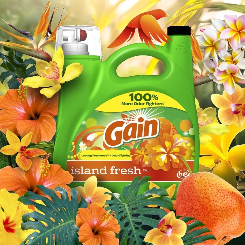 Island Fresh Laundry Detergent 154 fl oz Odor Fighting HE Compatible 107 Loads