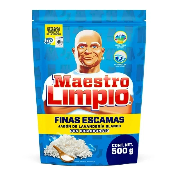 2xMaestro Limpio Finas Escamas Mexican Laundry Soap Flakes Bicarbonato 500g Bags
