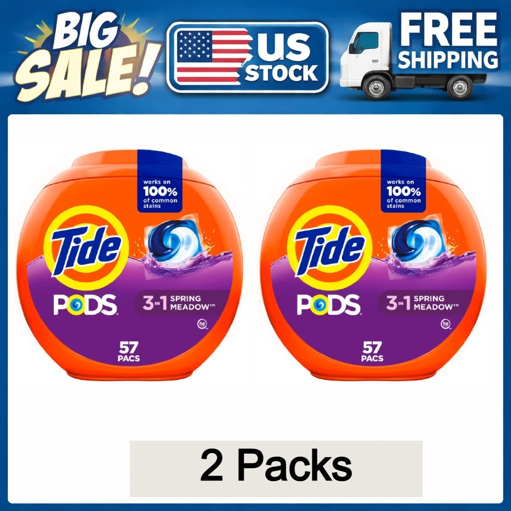 Tide PODS Laundry Detergent Pacs Spring Meadow 57ct 2 Pack