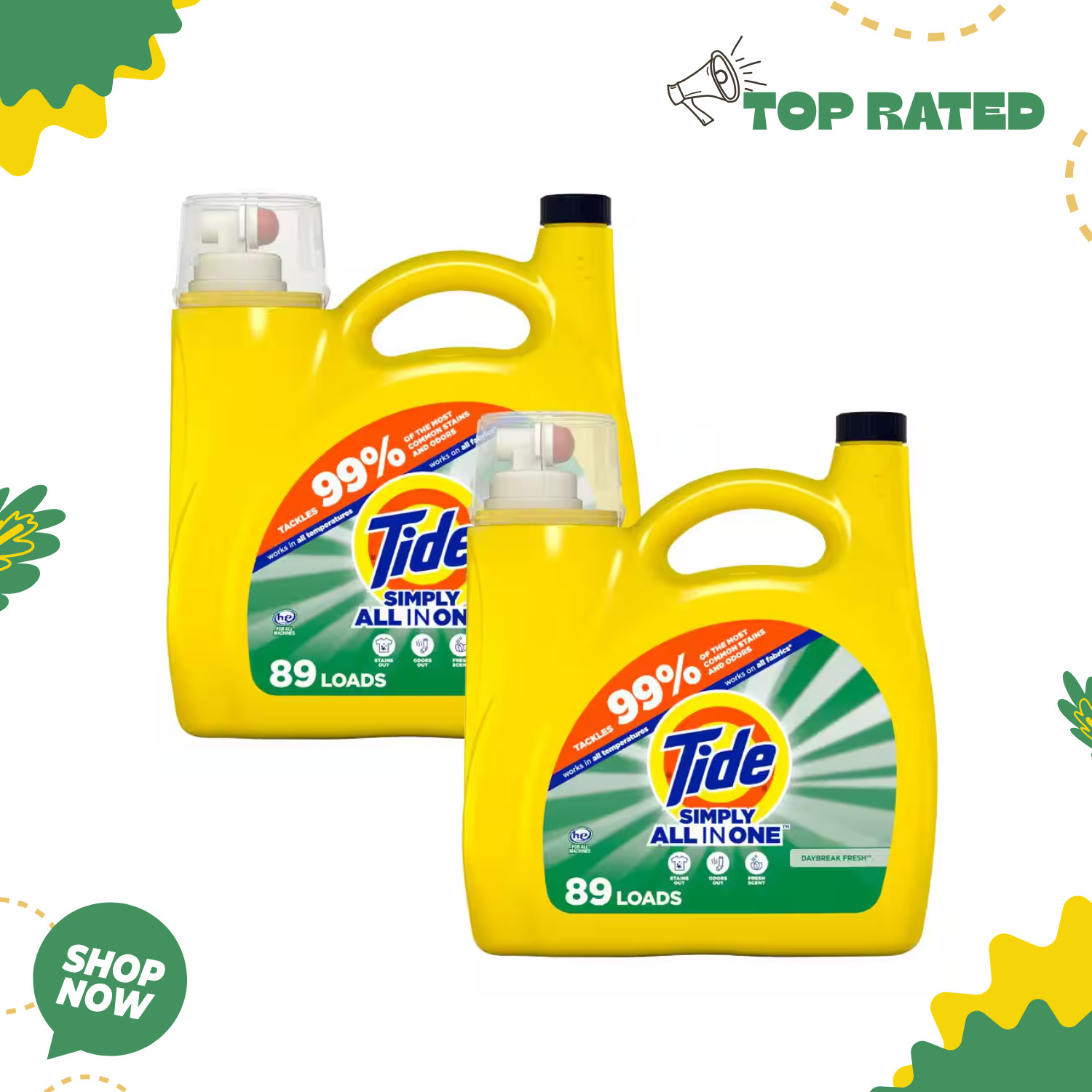 2-Pack All-in-One Liquid Laundry Detergent, Daybreak Fresh Scent, 117 fl. oz.