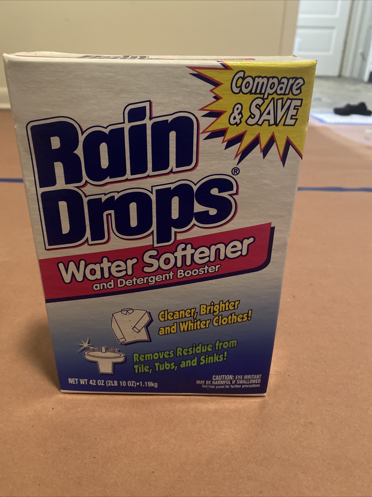 Vintage NOS Rain Drops Water Softener and Detergent Booster 42 Oz New & Sealed