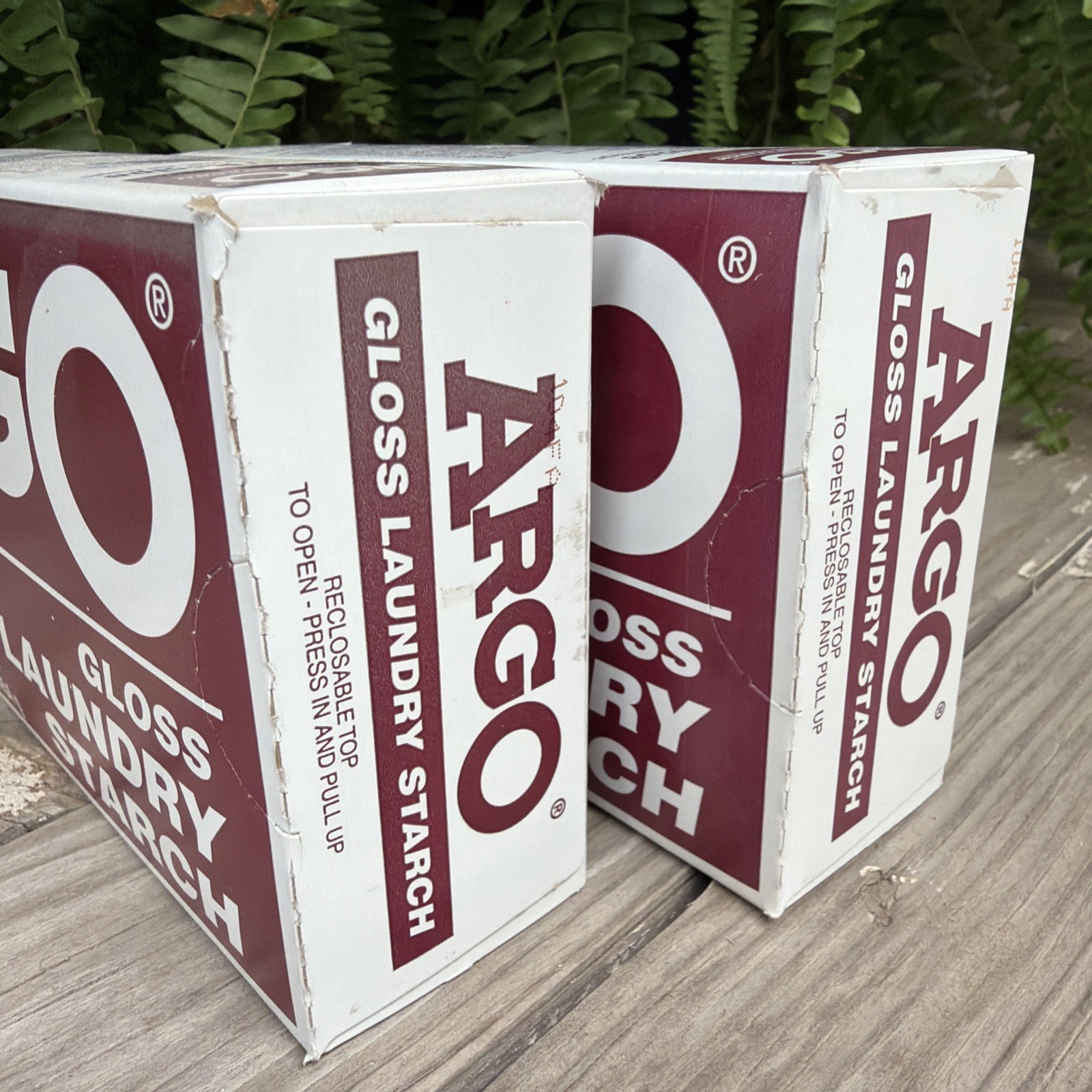2x Argo Gloss Laundry Starch Crisp Finish 16 oz Discontinued NOS Crafts Red Box