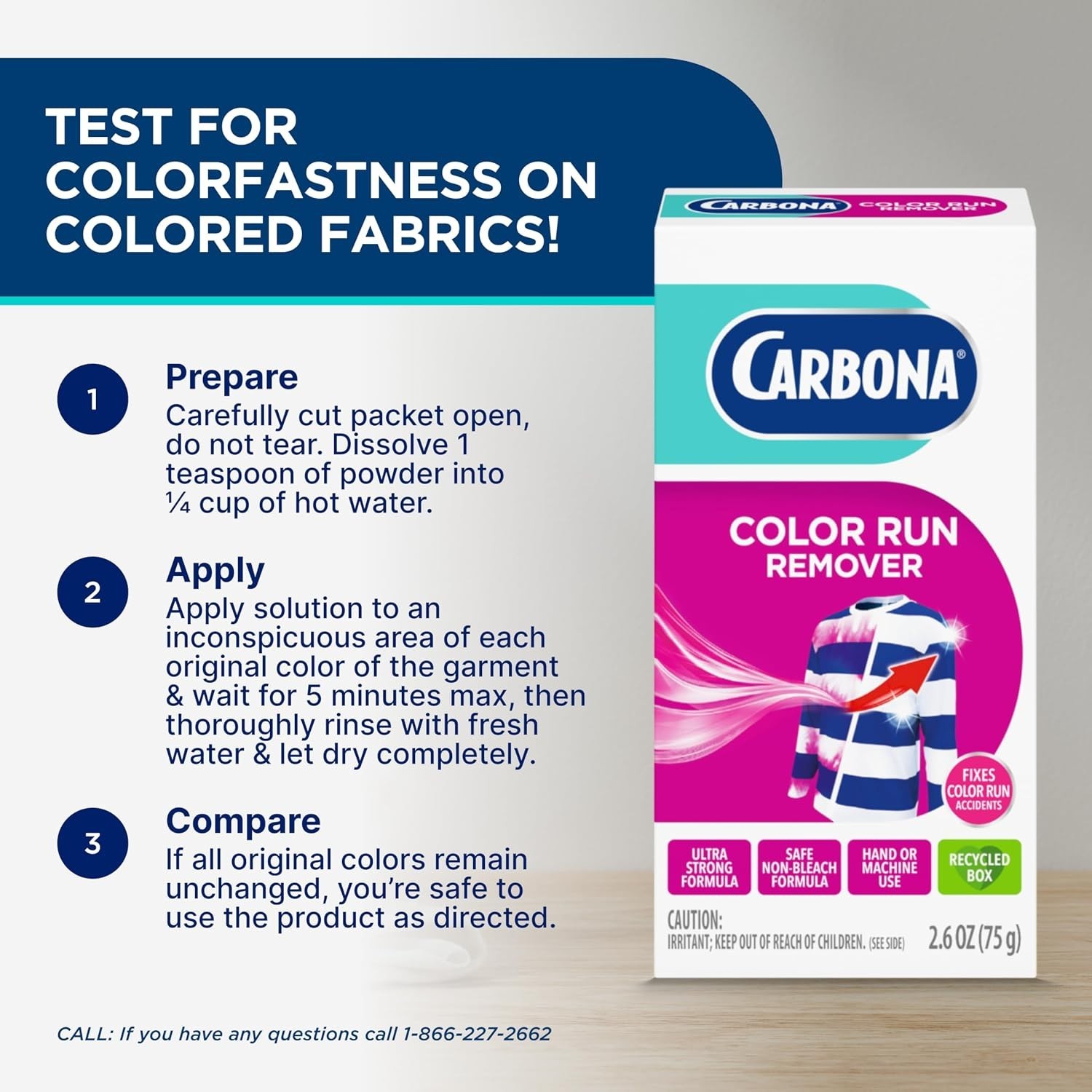 Chemical-Free 2.6 Oz Color Run Remover – Brighten Your Laundry Effortlessly