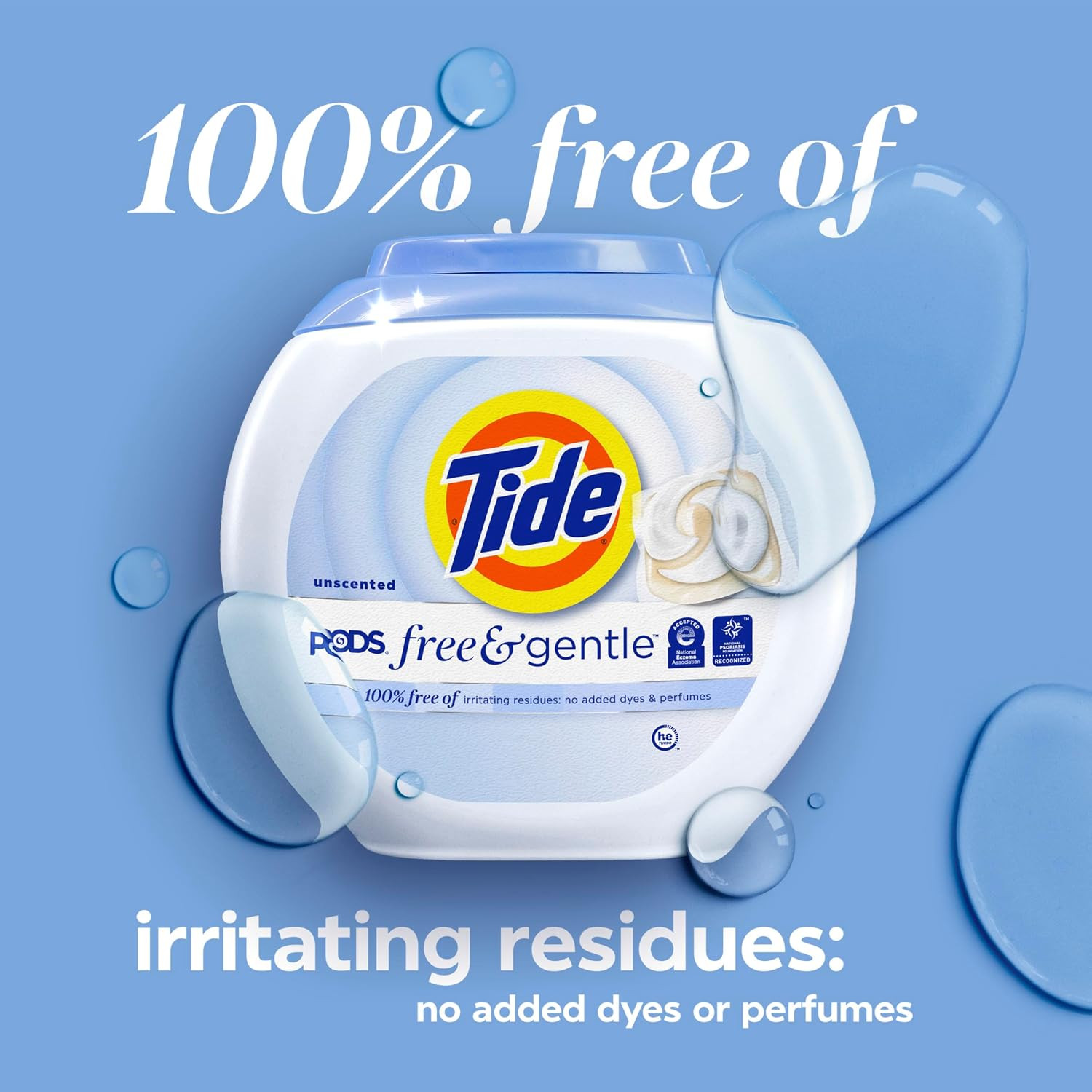 Tide, Pods Free and Gentle Laundry Detergent Soap Pacs, Tide Pods Laundry Deterg