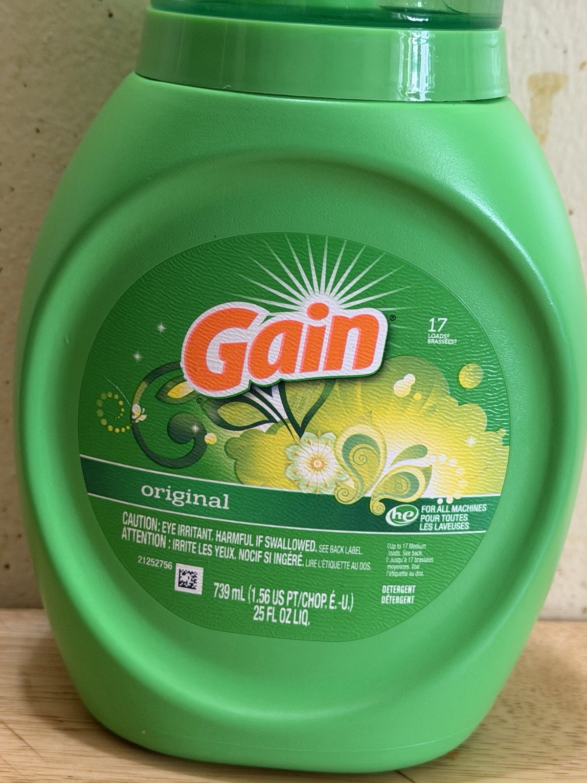 Gain Original Scent Liquid Laundry Detergent HE, 17 Loads, 25 fl oz