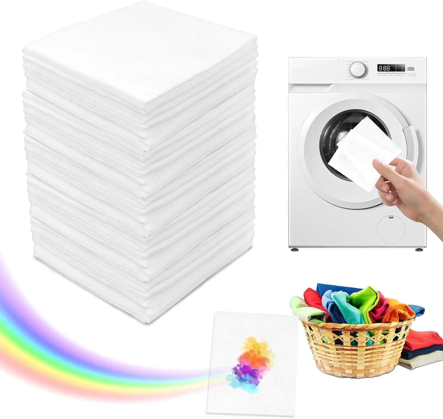 100/10pcs Laundry Color Absorbing Paper Anti-dyeing Laundry Tablets for Washing