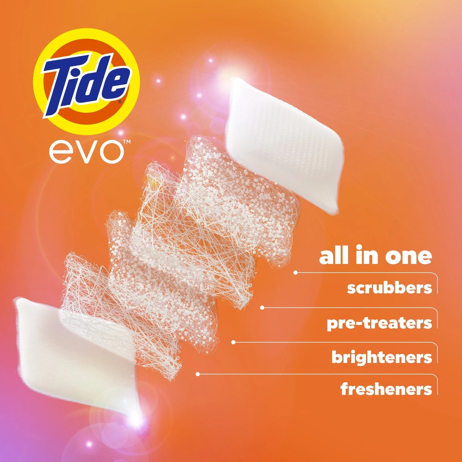 Tide Evo Laundry Detergent Tiles, 100% Concentrated,Spring Blast Scent, 42 Count