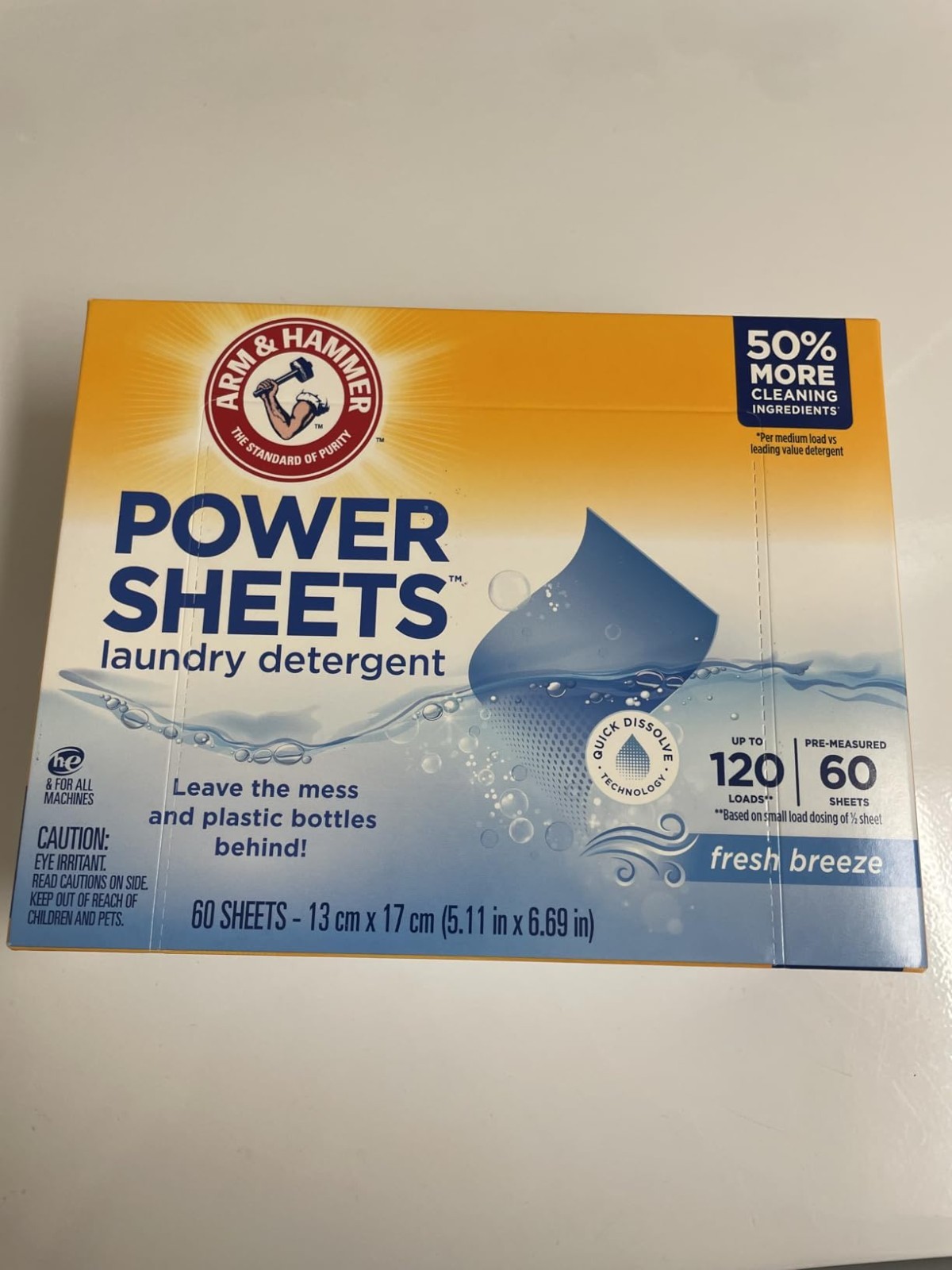 Travel-Friendly Power Sheets Laundry Detergent – Fragrance & Dye Free, 60 Count