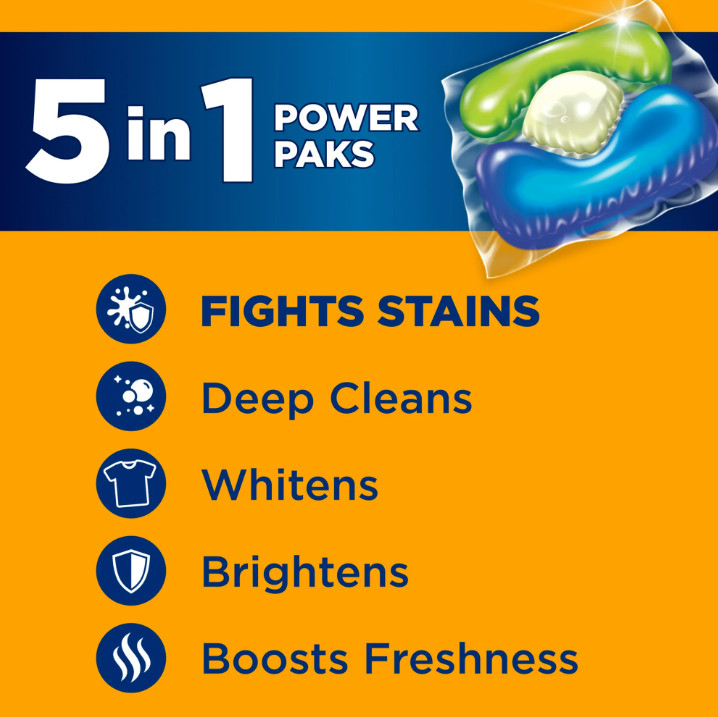 ARM & HAMMER Plus OxiClean Stain Fighters: 5-in-1 Laundry Detergent, 72 Count