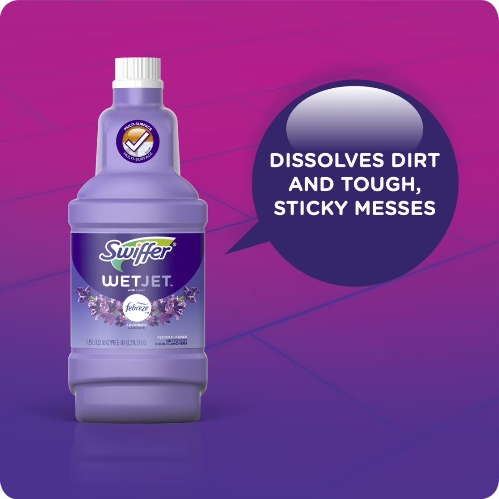 Lavender Scent Wet Jet Floor Cleaner Solution Refill 2 Pack 84.4 Fl Oz Total