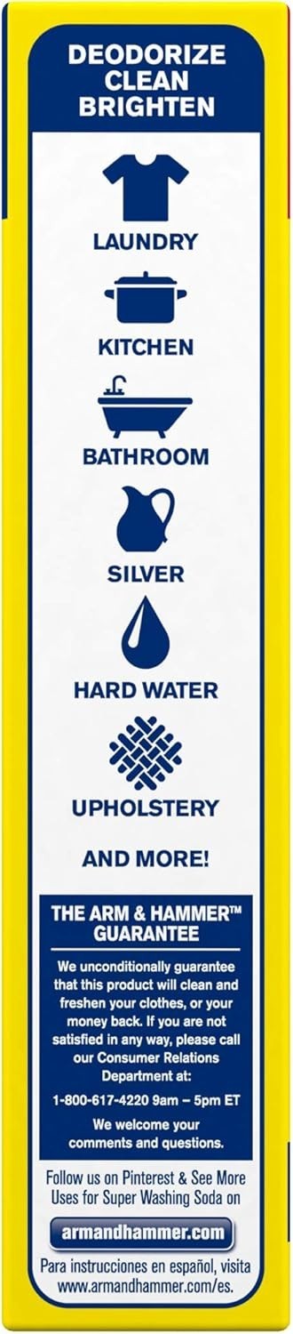 ARM & HAMMER Super Washing Soda 55 oz, Household Cleaner & Laundry Booster.