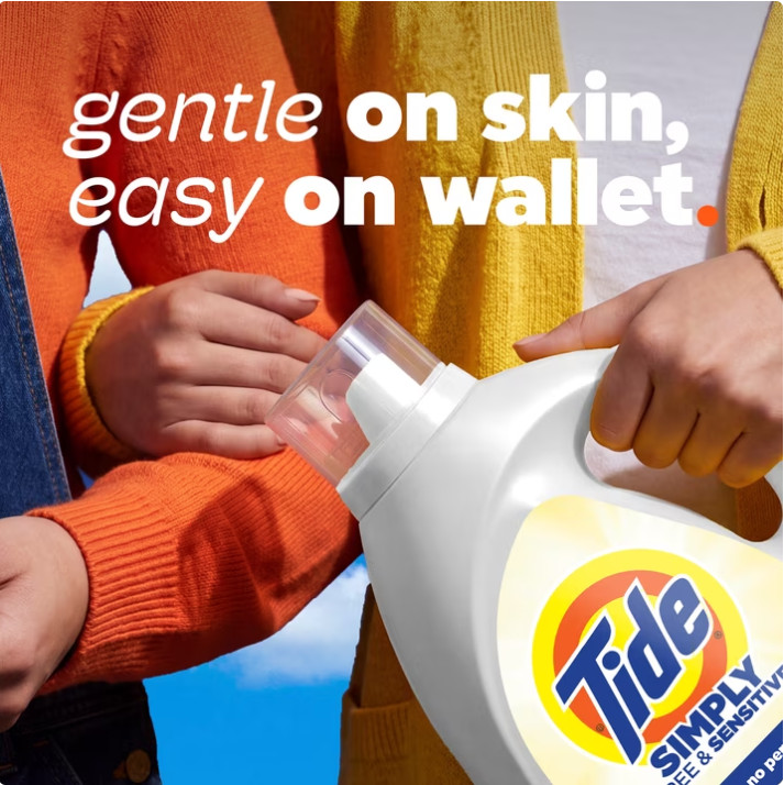 3 Pack Tide Simply Liquid Laundry Detergent, Free & Sensitive, 173 fl oz Pk
